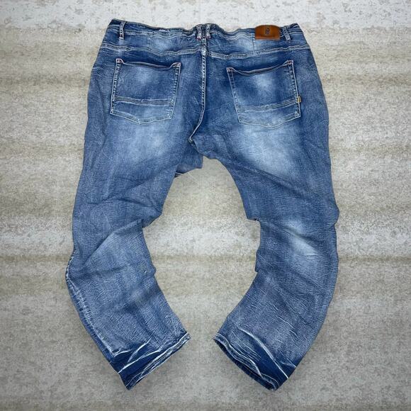 Vintage Y2K Makobi Skate Jeans 50x34 Baggy Tapered Leg Fit Medium Wash Denim - Picture 2 of 4